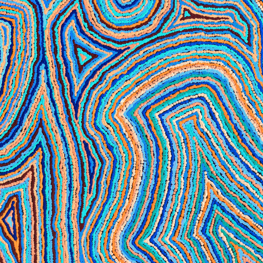 Aboriginal Artwork by Sarah Napaljarri Simms, Pikilyi Jukurrpa (Vaughan Springs Dreaming), 122x107cm