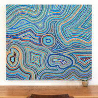 Aboriginal Artwork by Sarah Napaljarri Simms, Pikilyi Jukurrpa (Vaughan Springs Dreaming), 122x107cm