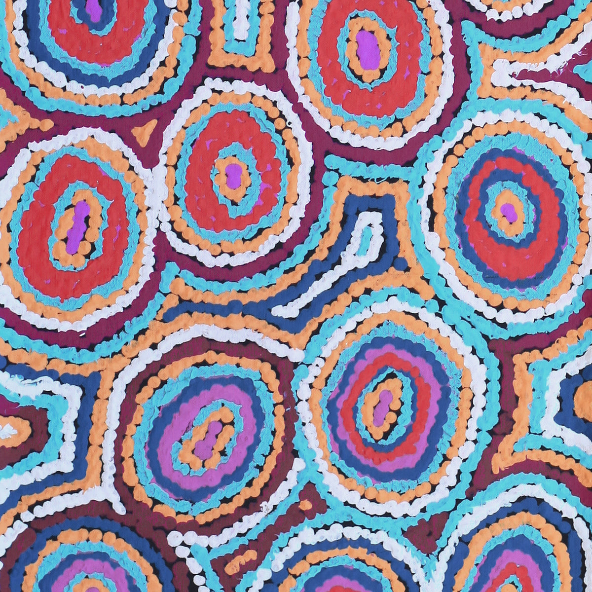 Aboriginal Artwork by Sarah Napaljarri Simms, Mina Mina Jukurrpa - Ngalyipi, 122x30cm