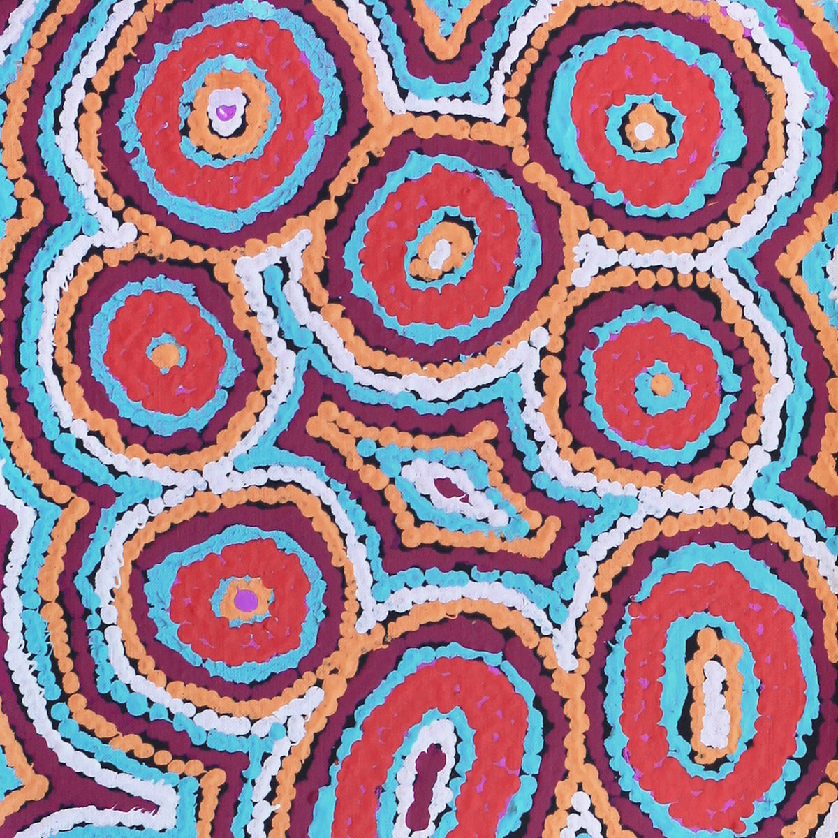 Aboriginal Artwork by Sarah Napaljarri Simms, Mina Mina Jukurrpa - Ngalyipi, 122x30cm