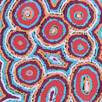 Aboriginal Artwork by Sarah Napaljarri Simms, Mina Mina Jukurrpa - Ngalyipi, 122x30cm