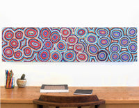 Aboriginal Artwork by Sarah Napaljarri Simms, Mina Mina Jukurrpa - Ngalyipi, 122x30cm