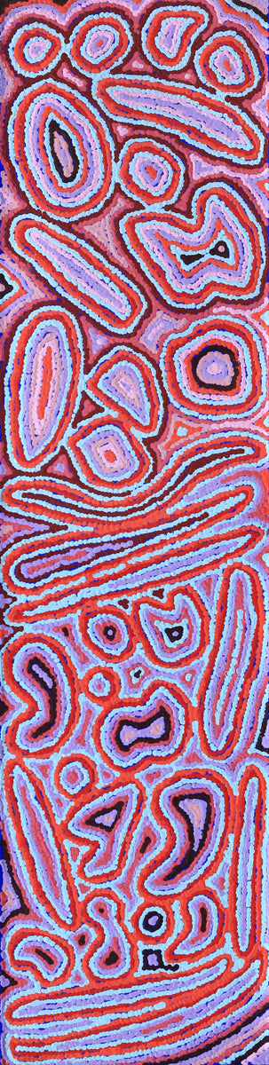 Aboriginal Art by Sarah Napaljarri Simms, Pikilyi Jukurrpa (Vaughan Springs Dreaming), 122x30cm - ART ARK®