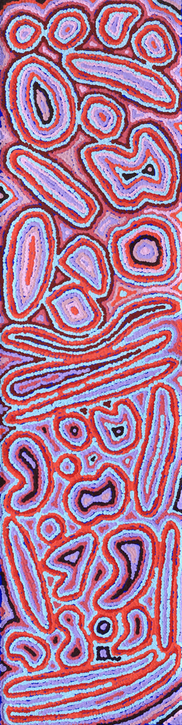 Aboriginal Artwork by Sarah Napaljarri Simms, Pikilyi Jukurrpa (Vaughan Springs Dreaming), 122x30cm
