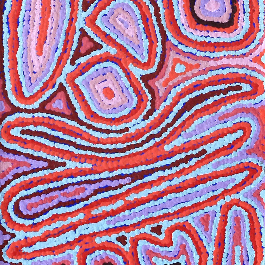 Aboriginal Artwork by Sarah Napaljarri Simms, Pikilyi Jukurrpa (Vaughan Springs Dreaming), 122x30cm