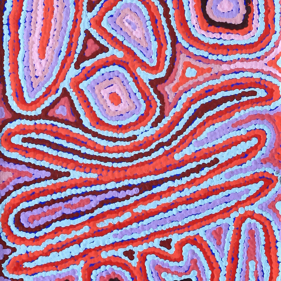 Aboriginal Artwork by Sarah Napaljarri Simms, Pikilyi Jukurrpa (Vaughan Springs Dreaming), 122x30cm