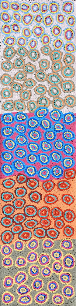 Aboriginal Artwork by Sarah Napaljarri Simms, Pikilyi Jukurrpa (Vaughan Springs Dreaming), 122x30cm
