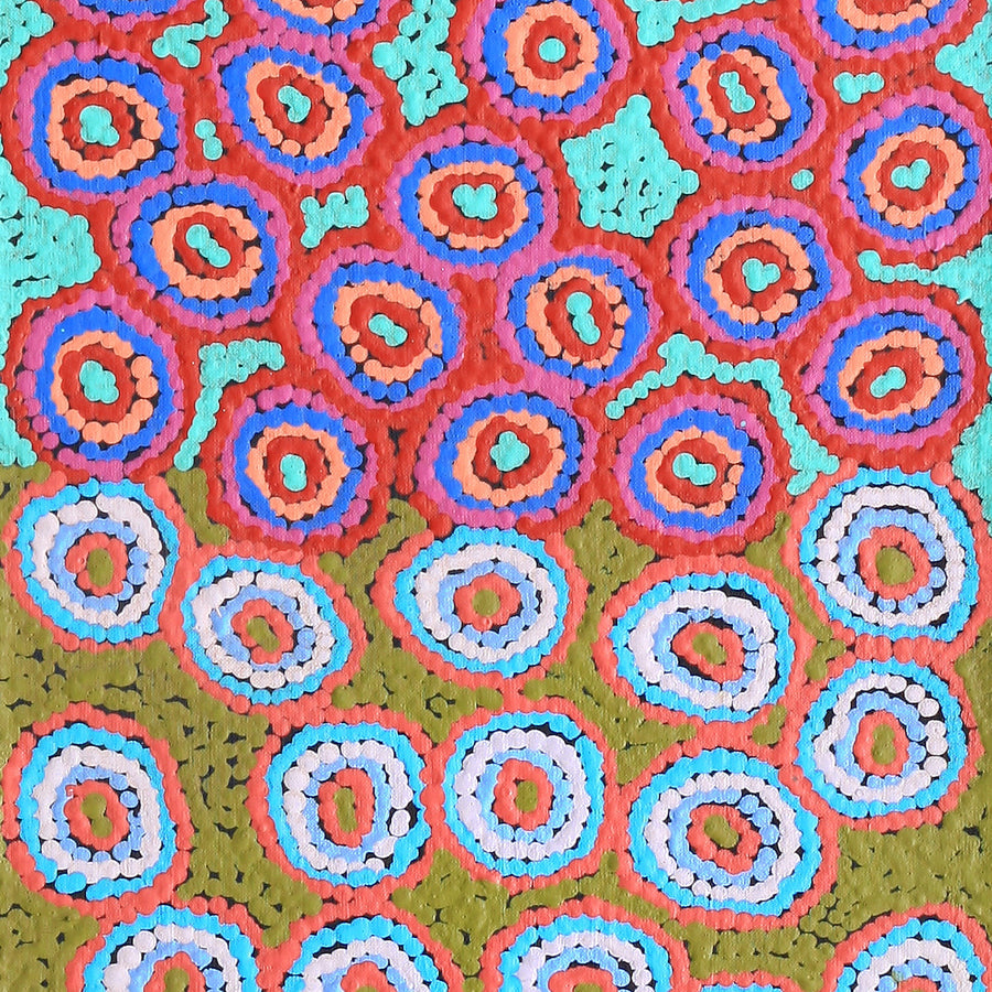 Aboriginal Artwork by Sarah Napaljarri Simms, Pikilyi Jukurrpa (Vaughan Springs Dreaming), 122x30cm