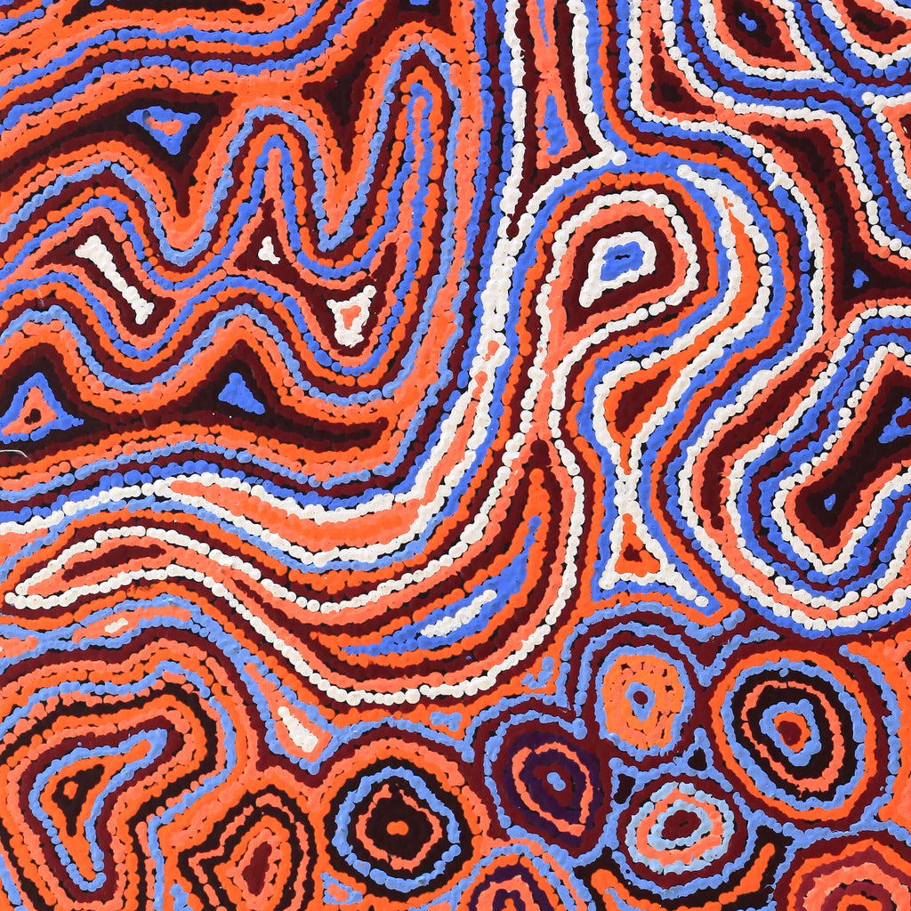 Aboriginal Artwork by Sarah Napaljarri Simms, Pikilyi Jukurrpa (Vaughan Springs Dreaming), 122x46cm