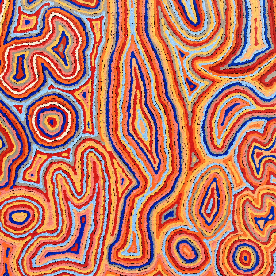 Aboriginal Artwork by Sarah Napaljarri Simms, Pikilyi Jukurrpa, 122x76cm