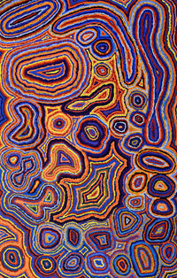 Aboriginal Artwork by Sarah Napaljarri Simms, Pikilyi Jukurrpa (Vaughan Springs Dreaming), 122x76cm