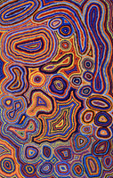 Aboriginal Art by Sarah Napaljarri Simms, Pikilyi Jukurrpa (Vaughan Springs Dreaming), 122x76cm - ART ARK®