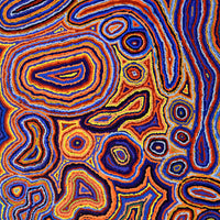 Aboriginal Artwork by Sarah Napaljarri Simms, Pikilyi Jukurrpa (Vaughan Springs Dreaming), 122x76cm