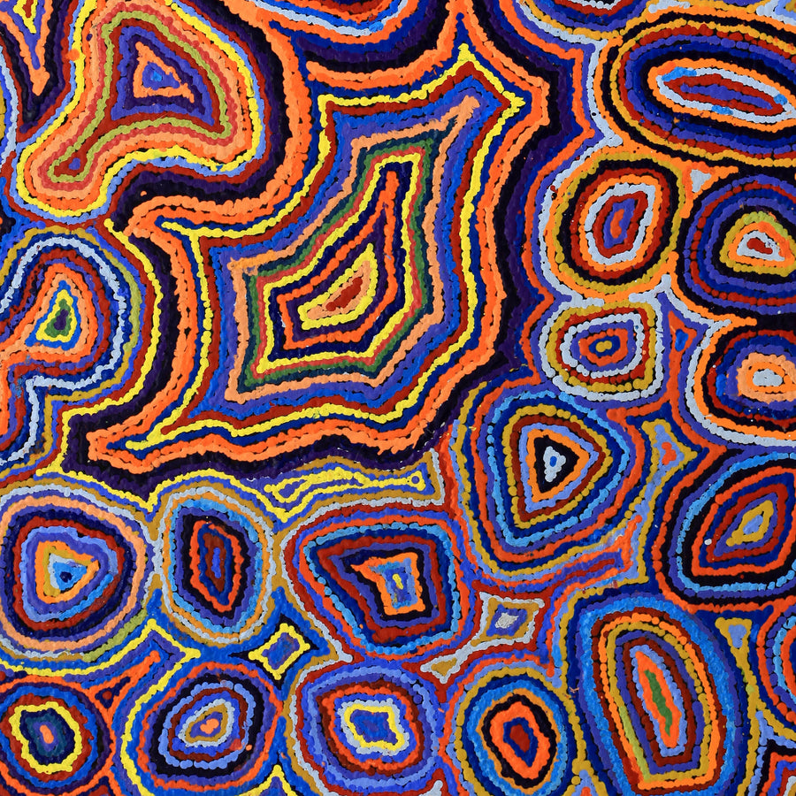 Aboriginal Artwork by Sarah Napaljarri Simms, Pikilyi Jukurrpa (Vaughan Springs Dreaming), 122x76cm