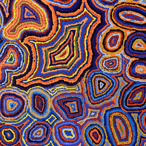 Aboriginal Artwork by Sarah Napaljarri Simms, Pikilyi Jukurrpa (Vaughan Springs Dreaming), 122x76cm - ART ARK®