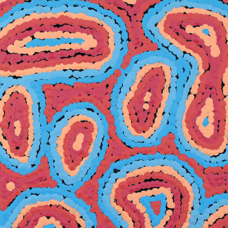 Aboriginal Artwork by Sarah Napaljarri Simms, Pikilyi Jukurrpa (Vaughan Springs Dreaming), 30x30cm