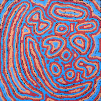 Aboriginal Artwork by Sarah Napaljarri Simms, Pikilyi Jukurrpa (Vaughan Springs Dreaming), 30x30cm