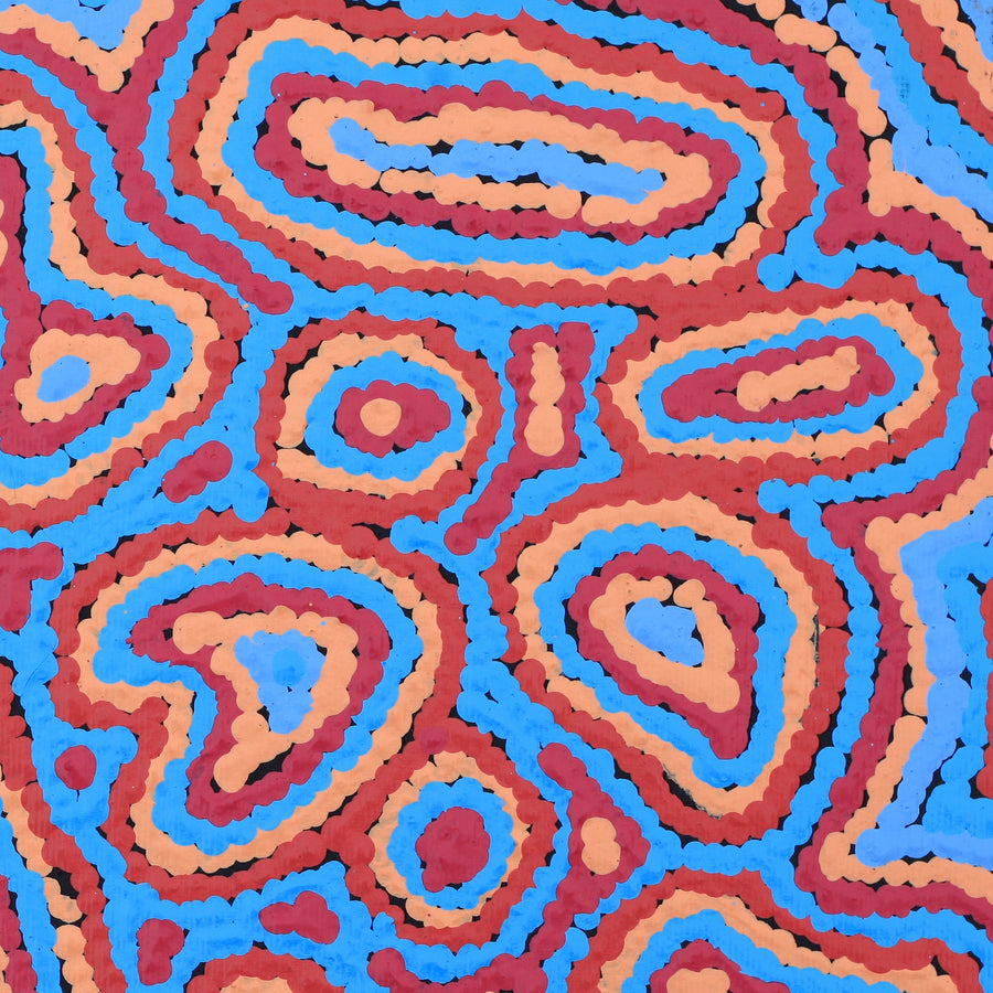 Aboriginal Artwork by Sarah Napaljarri Simms, Pikilyi Jukurrpa (Vaughan Springs Dreaming), 30x30cm