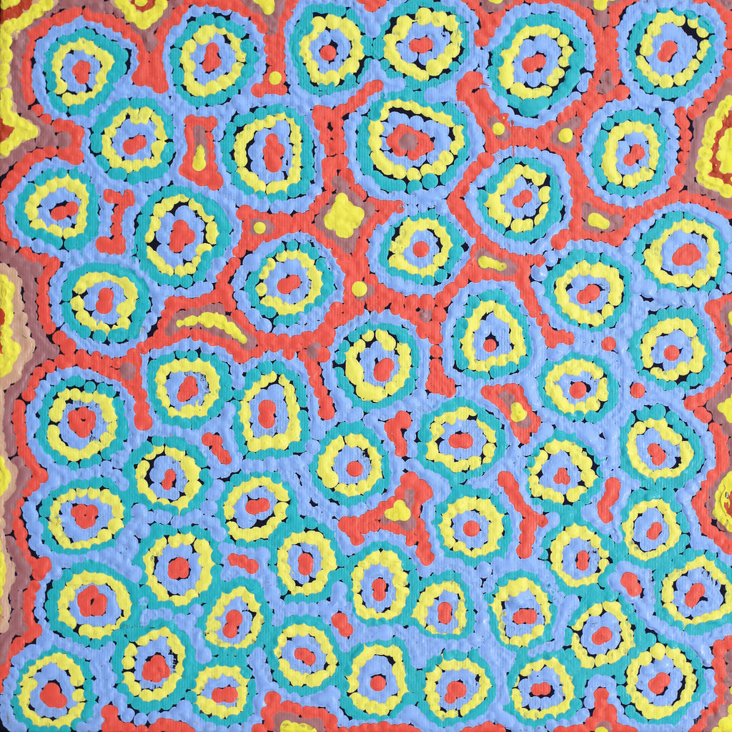 Aboriginal Artwork by Sarah Napaljarri Simms, Pikilyi Jukurrpa (Vaughan Springs Dreaming), 30x30cm