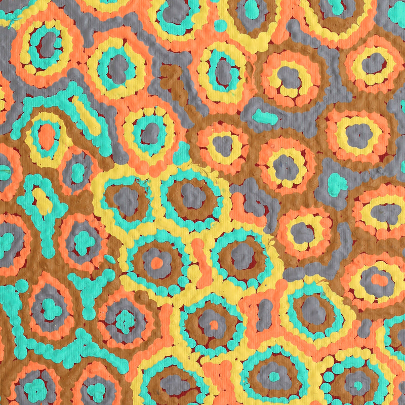 Aboriginal Artwork by Sarah Napaljarri Simms, Pikilyi Jukurrpa (Vaughan Springs Dreaming), 30x30cm