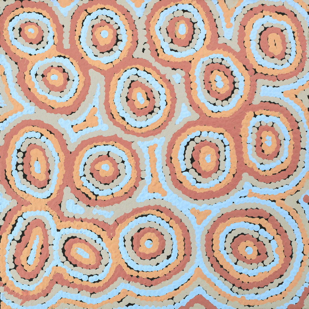 Aboriginal Art by Sarah Napaljarri Simms, Mina Mina Jukurrpa (Mina Mina Dreaming), 30x30cm - ART ARK®