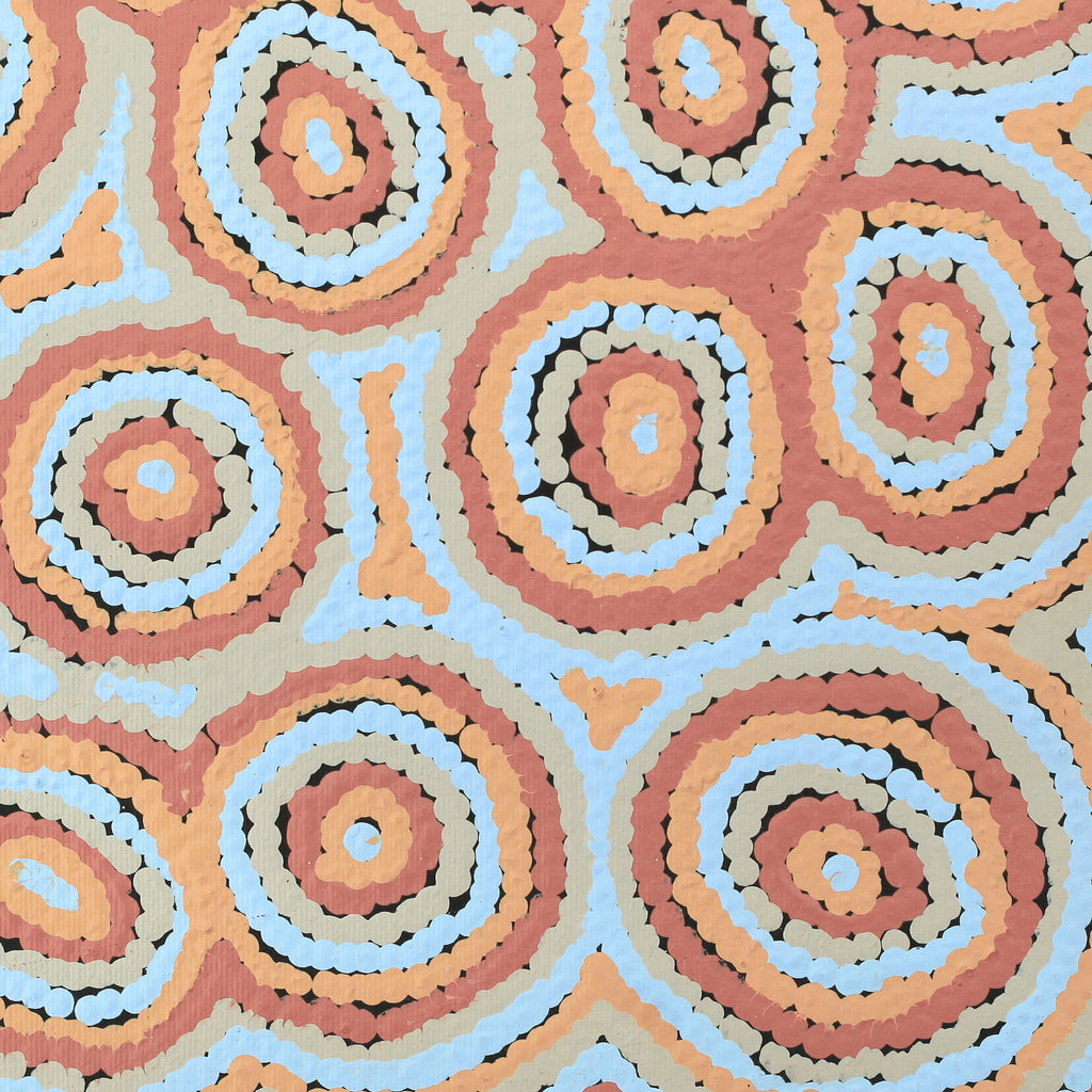 Aboriginal Art by Sarah Napaljarri Simms, Mina Mina Jukurrpa (Mina Mina Dreaming), 30x30cm - ART ARK®