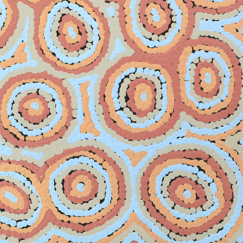 Aboriginal Artwork by Sarah Napaljarri Simms, Mina Mina Jukurrpa (Mina Mina Dreaming), 30x30cm