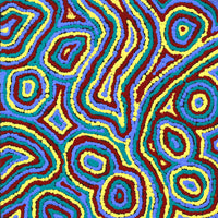 Aboriginal Artwork by Sarah Napaljarri Simms, Pikilyi Jukurrpa (Vaughan Springs Dreaming), 30x30cm