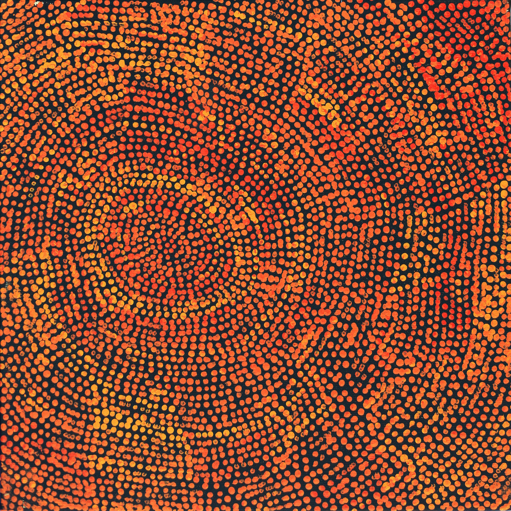 Aboriginal Artwork by Sarah Napurrurla Leo, Ngapa Jukurrpa (Water Dreaming), 30x30cm