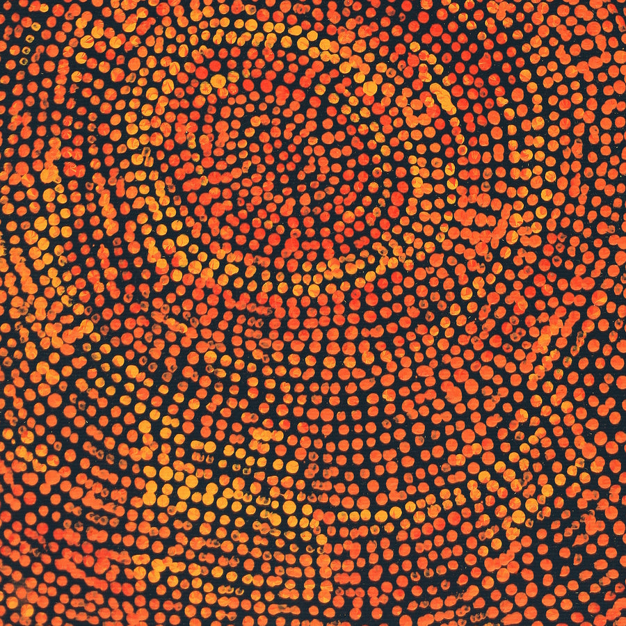 Aboriginal Artwork by Sarah Napurrurla Leo, Ngapa Jukurrpa (Water Dreaming), 30x30cm