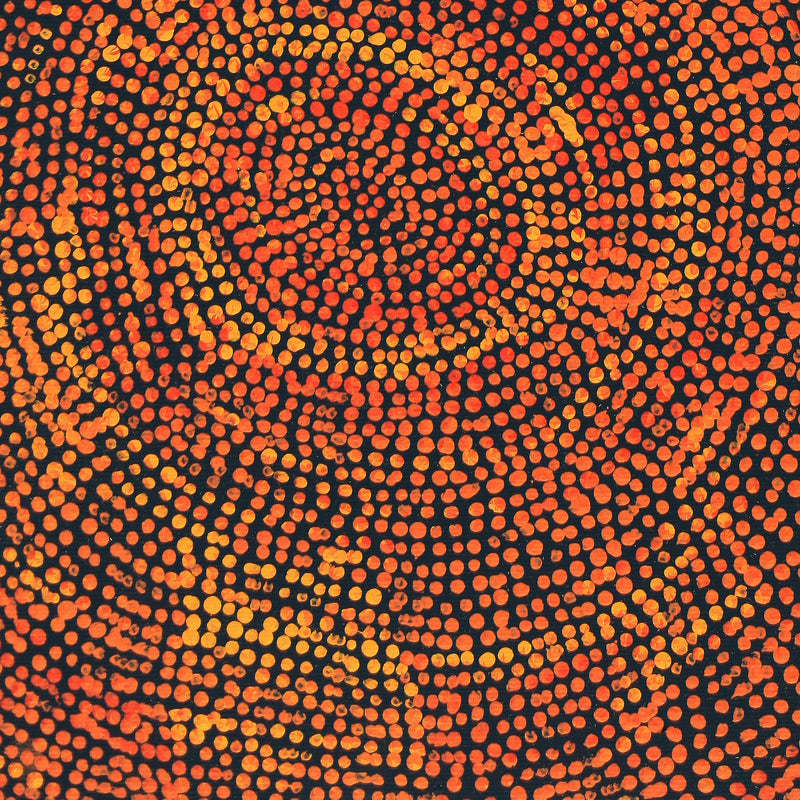 Aboriginal Artwork by Sarah Napurrurla Leo, Ngapa Jukurrpa (Water Dreaming), 30x30cm