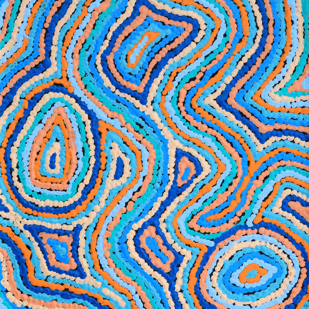 Aboriginal Artwork by Sarah Napaljarri Simms, Pikilyi Jukurrpa (Vaughan Springs Dreaming), 61x30cm