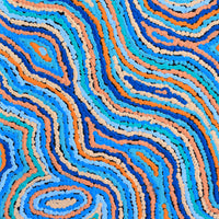 Aboriginal Artwork by Sarah Napaljarri Simms, Pikilyi Jukurrpa (Vaughan Springs Dreaming), 61x30cm