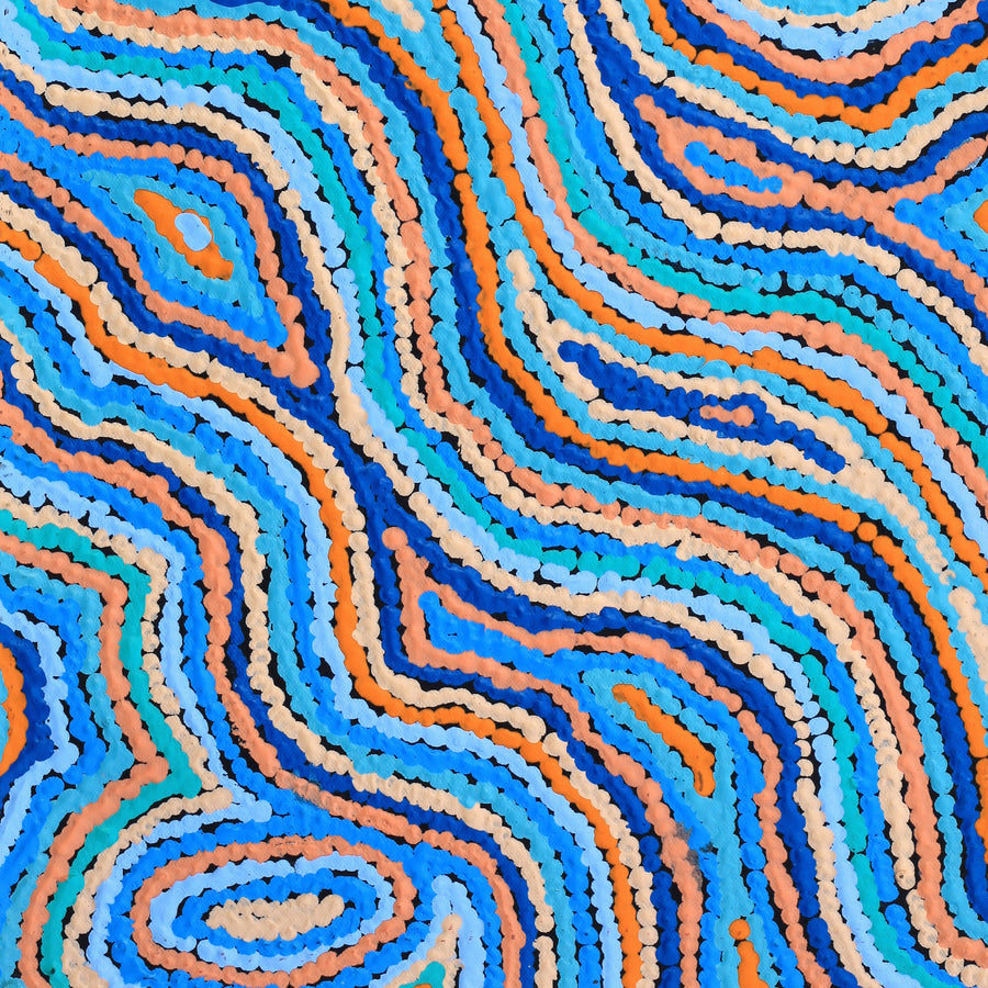 Aboriginal Artwork by Sarah Napaljarri Simms, Pikilyi Jukurrpa (Vaughan Springs Dreaming), 61x30cm