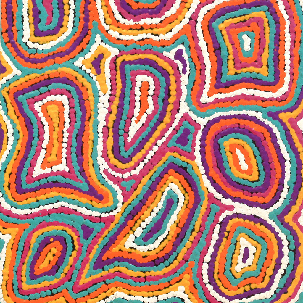 Aboriginal Artwork by Sarah Napaljarri Simms, Pikilyi Jukurrpa (Vaughan Springs Dreaming), 61x30cm