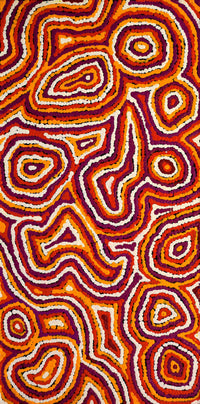 Aboriginal Artwork by Sarah Napaljarri Simms, Pikilyi Jukurrpa (Vaughan Springs Dreaming), 61x30cm