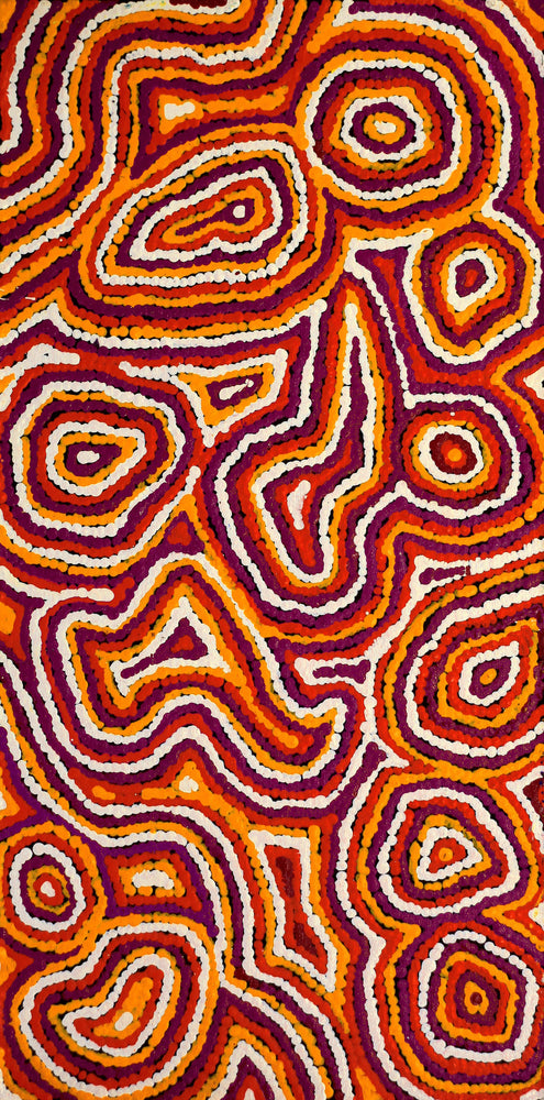 Aboriginal Artwork by Sarah Napaljarri Simms, Pikilyi Jukurrpa (Vaughan Springs Dreaming), 61x30cm