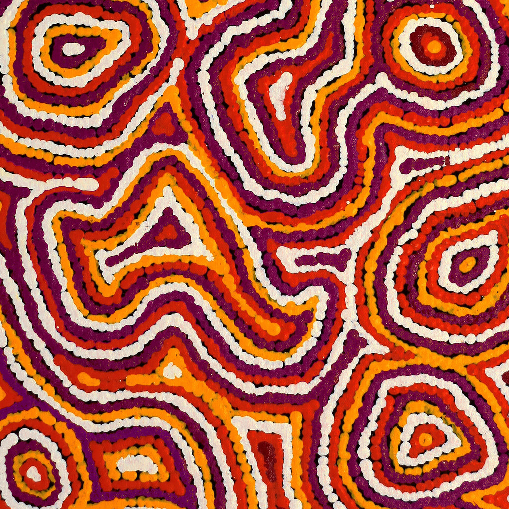 Aboriginal Artwork by Sarah Napaljarri Simms, Pikilyi Jukurrpa (Vaughan Springs Dreaming), 61x30cm