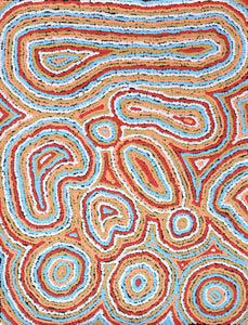 Aboriginal Artwork by Sarah Napaljarri Simms, Pikilyi Jukurrpa (Vaughan Springs Dreaming), 61x46cm - ART ARK®