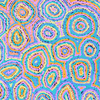 Aboriginal Artwork by Sarah Napaljarri Simms, Pikilyi Jukurrpa (Vaughan Springs Dreaming), 61x61cm