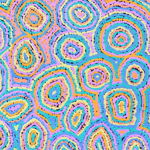 Aboriginal Art by Sarah Napaljarri Simms, Pikilyi Jukurrpa (Vaughan Springs Dreaming), 61x61cm - ART ARK®