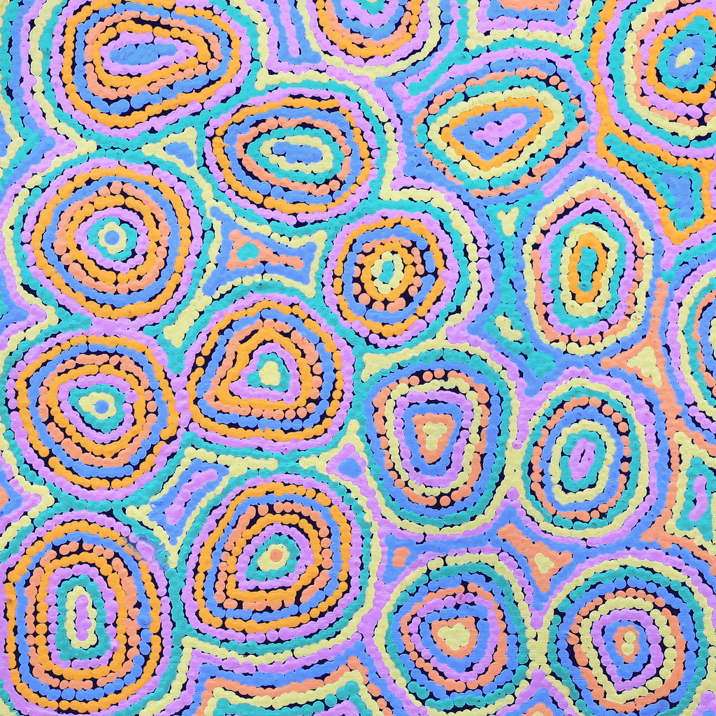 Aboriginal Artwork by Sarah Napaljarri Simms, Pikilyi Jukurrpa (Vaughan Springs Dreaming), 61x61cm