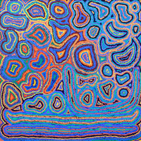 Aboriginal Artwork by Sarah Napaljarri Simms, Pikilyi Jukurrpa (Vaughan Springs Dreaming), 76x76cm