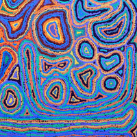Aboriginal Artwork by Sarah Napaljarri Simms, Pikilyi Jukurrpa (Vaughan Springs Dreaming), 76x76cm