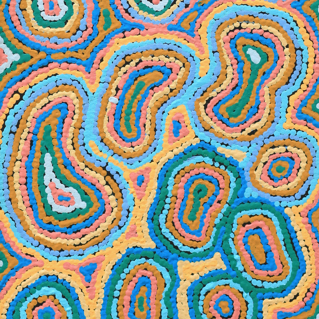 Aboriginal Artwork by Sarah Napaljarri Simms, Mina Mina Jukurrpa - Ngalyipi, 91x30cm