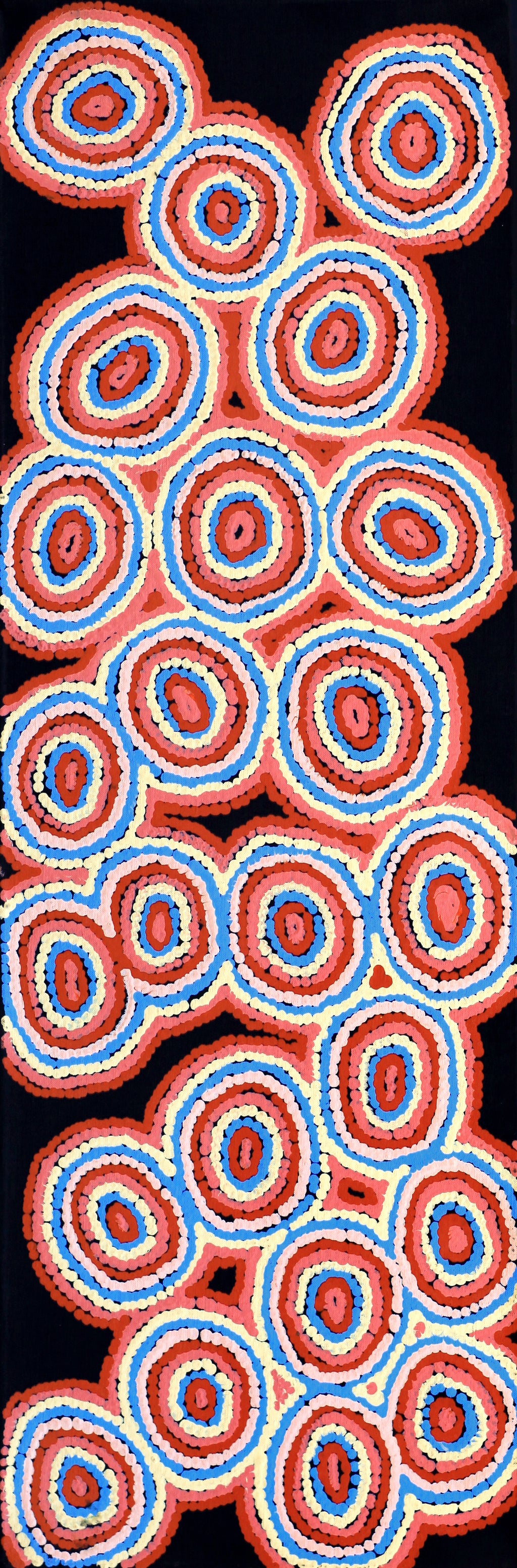 Aboriginal Artwork by Sarah Napaljarri Simms, Mina Mina Jukurrpa - Ngalyipi, 91x30cm