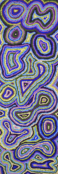 Aboriginal Artwork by Sarah Napaljarri Simms, Pikilyi Jukurrpa (Vaughan Springs Dreaming), 91x30cm