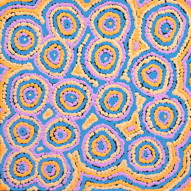 Aboriginal Artwork by Sarah Napaljarri Simms, Pikilyi Jukurrpa (Vaughan Springs Dreaming), 30x30cm