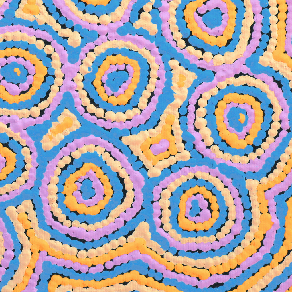 Aboriginal Artwork by Sarah Napaljarri Simms, Pikilyi Jukurrpa (Vaughan Springs Dreaming), 30x30cm