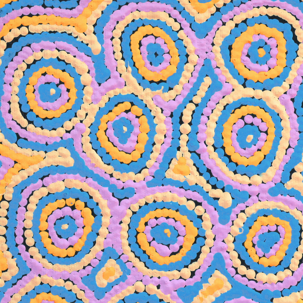 Aboriginal Artwork by Sarah Napaljarri Simms, Pikilyi Jukurrpa (Vaughan Springs Dreaming), 30x30cm - ART ARK®
